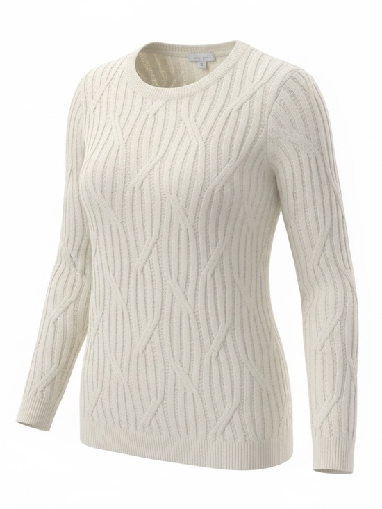 J. Jill Sweaters - J JILL Sweater Womens M Ivory White Chenille Pullover Textured Knit Tunic Office